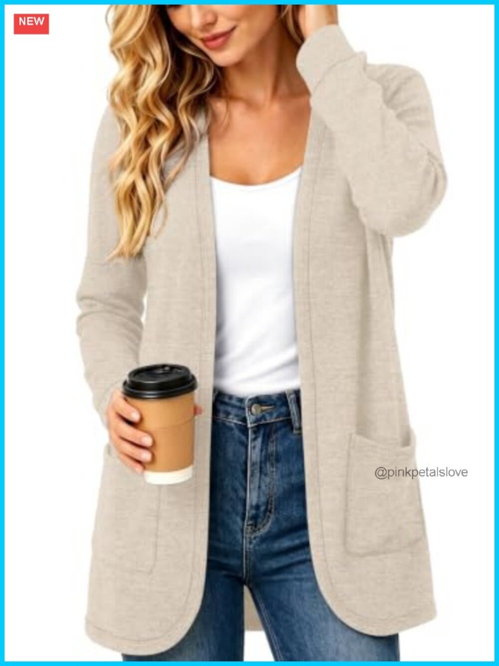 Women's Open Front Cardigan Soft Knit Long Sleeve Casual Layering Sweater